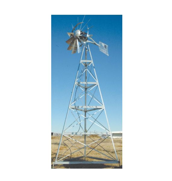 WM24P 24′ Three-legged windmill assembly with Poly Tubing